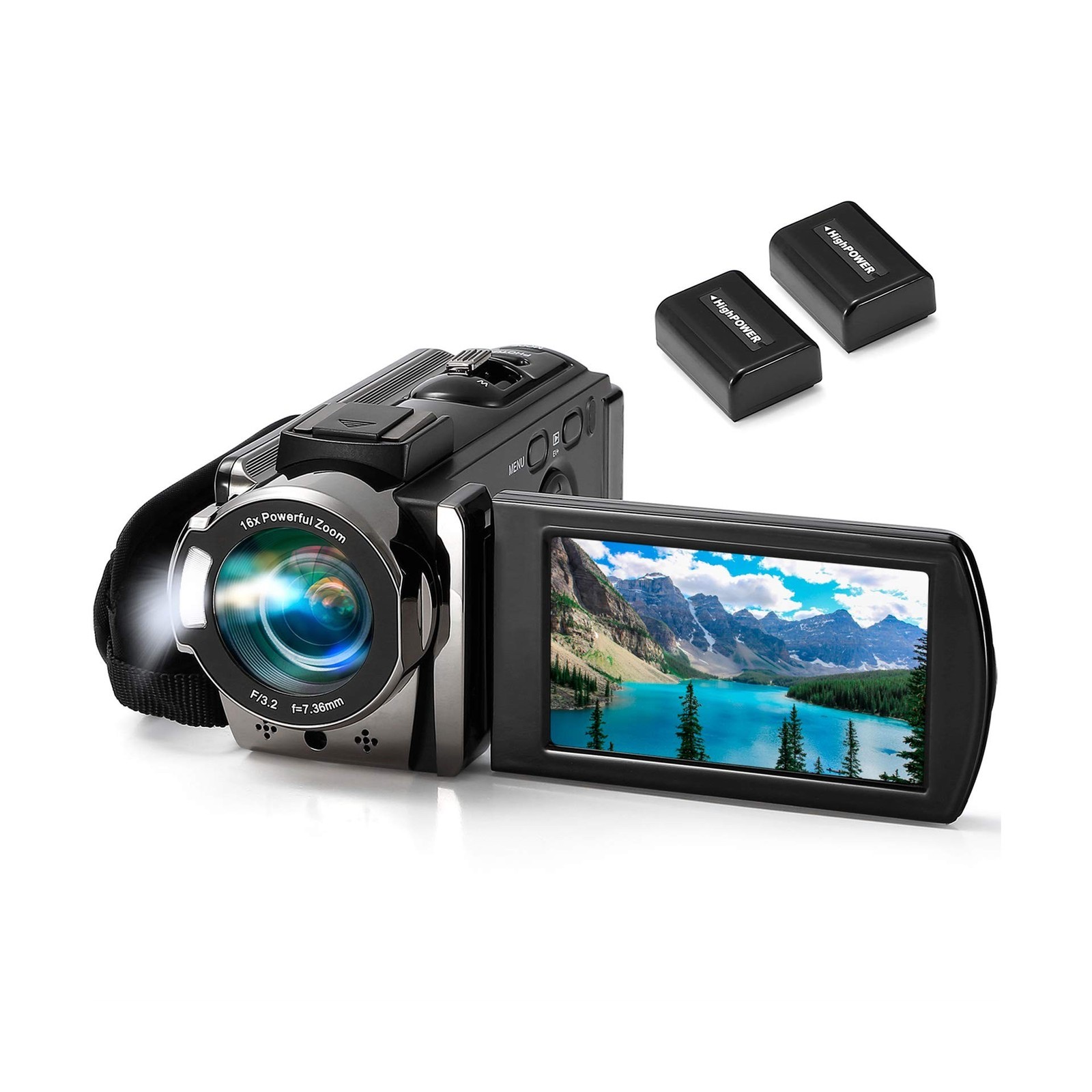- 16x Zoom, 2 Batteries