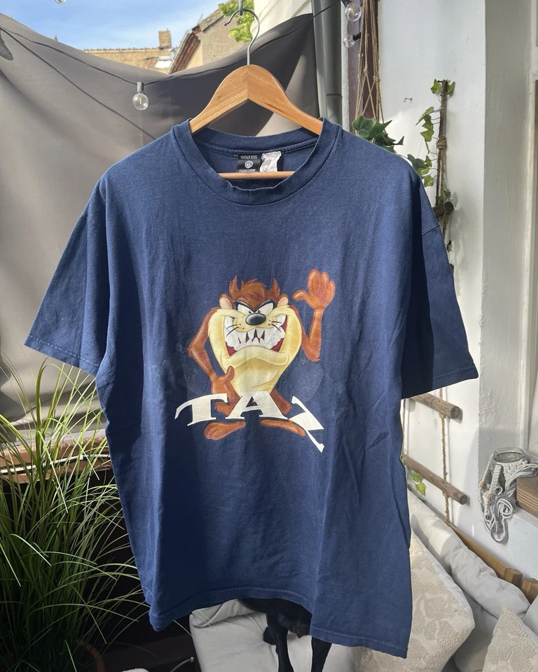Looney Tunes Taz T-Shirt | Vintage 90s | Dunkelblau | Gr. L - Bild 1 von 4
