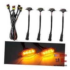 Dickno 4PCS Car Grille Lights - Bright Amber LED - 4 PCS Black Yellow