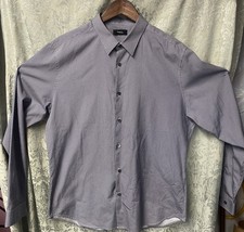 Theory Men's Sylvain Hale Shirt Excellent 100 Cotton - Navy/white XL Pre-owned.