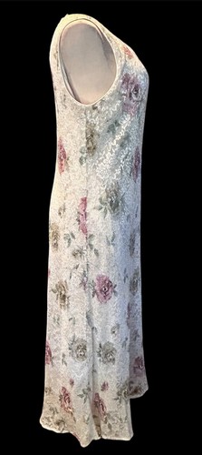 Vintage 90’s Teddi Sleeveless Maxi Dress Cream Lace Roses Size 10 Romantic - Picture 3 of 7