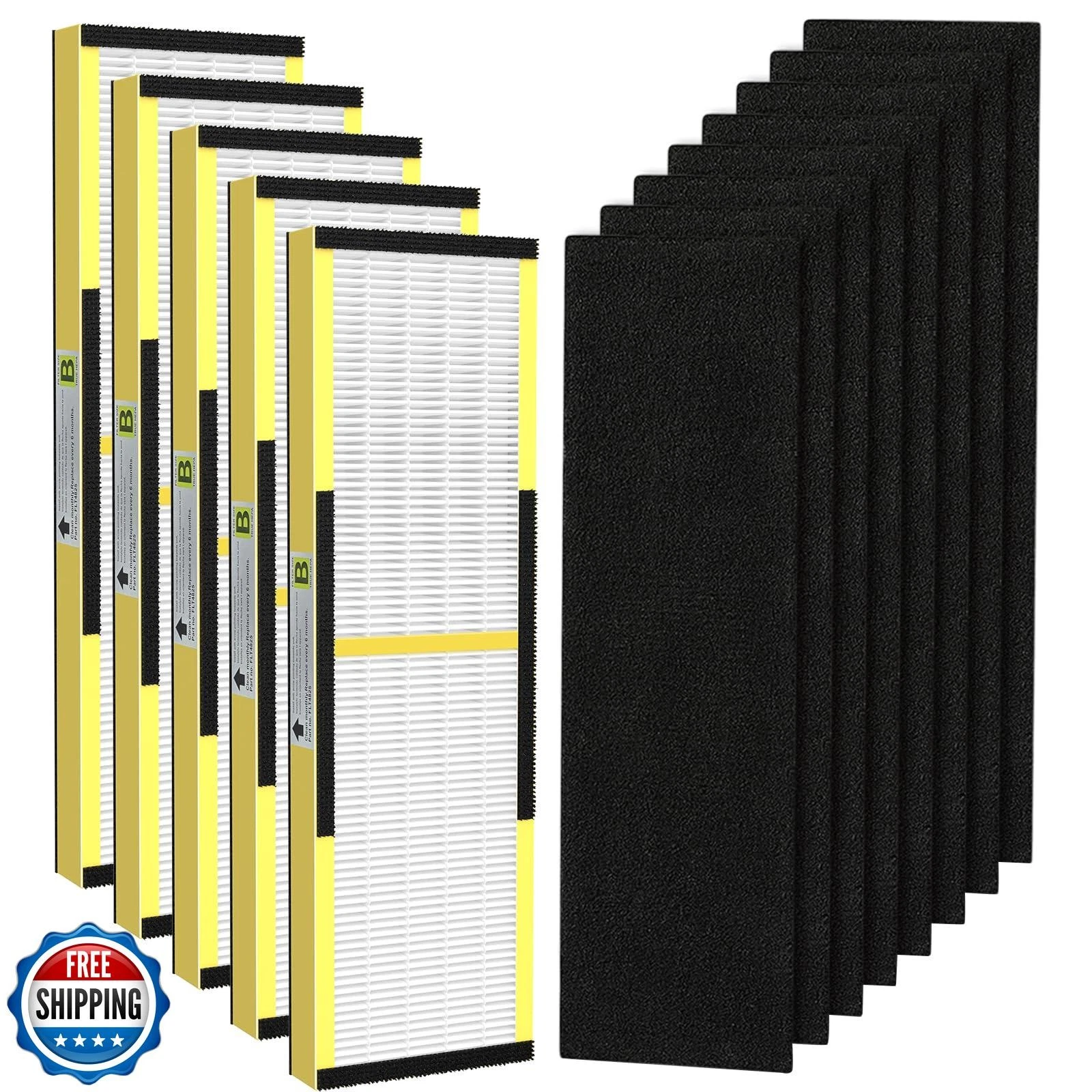 5 Pack FLT4825 HEPA Filter B Replacement with Activated Carbon Pre-Filters Compatible with Guardian Air Purifier AC4825 AC4300 AC4800 AC4900 AC4850 - Thumbnail 3