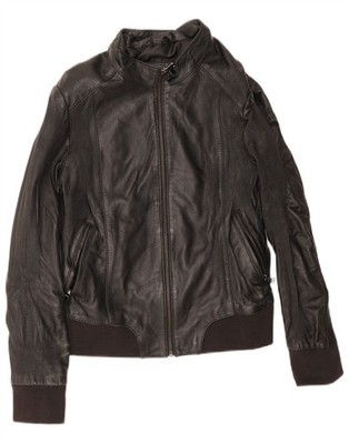 Conbipel Damen Bomber Lederjacke IT 44 Medium Schwarz Leder EC71