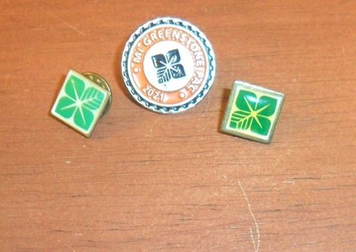 3 (2 Different) GREENSTONE Farm Credit Services PAC Lapel Pins with Clasps