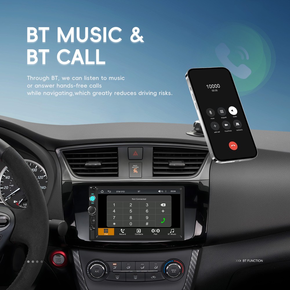 DAB+ 7" Touchscreen 2 DIN Autoradio Carplay Android Auto USB Bluetooth Radio FM foto 5