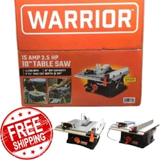 Table Saw 10 In. 15 Amp Job Site Woodworking Benchtop 21-5/8 x 24-3/8 inch Top