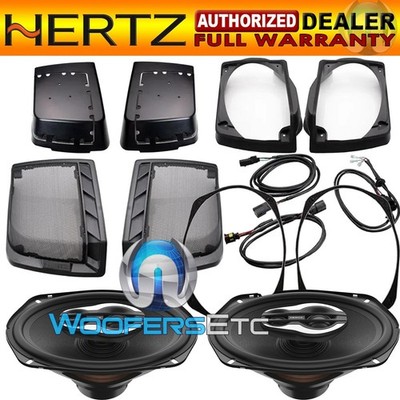 HERTZ HD13H6x9 6x9'' HARLEY SADDLEBAG LID KIT WITH SX690 NEO COAXIAL SPEAKERS NEW