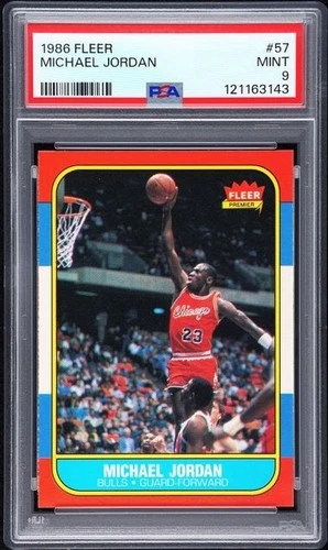 1986 Fleer #57 Michael Jordan Rookie RC PSA 9 LOOKS GEM