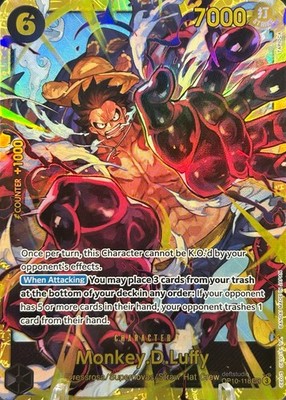   Monkey.D.Luffy   OP10-118 Alt Art SEC Holo Foil Gear 4 One Piece TCG NM