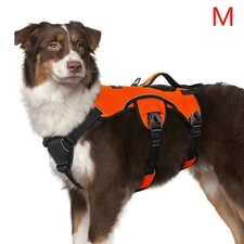 rabbitgoo Pet Dog Harness with Lift Handle Escape Proof Adjustable Vest Orange M