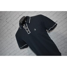 Original Penguin Polo Mens XXL Blue Heritage Slim Fit Pique Pocket Contrast Trim
