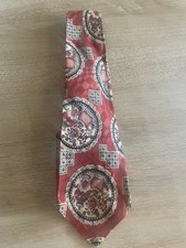 Vintage 40s Silk Wide Art Deco Rockabilly Necktie Tie Manhatran Brand