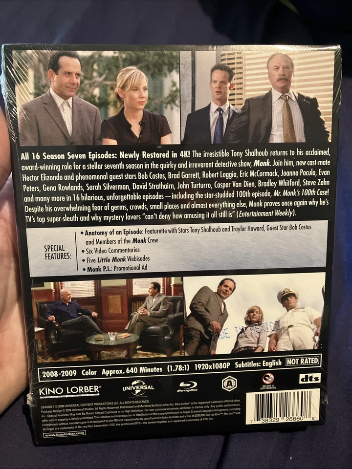 Monk: Season Seven [New Blu-ray] Boxed Set, Widescreen SLIPCOVER REGION A 7 - Image 3 of 4