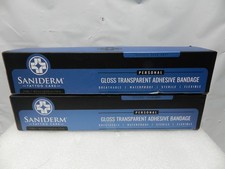 2 vendajes para cuidado posterior tatuaje Saniderm Flex (nuevo) 10,2 pulgadas x 2 yardas transparentes (M62K)