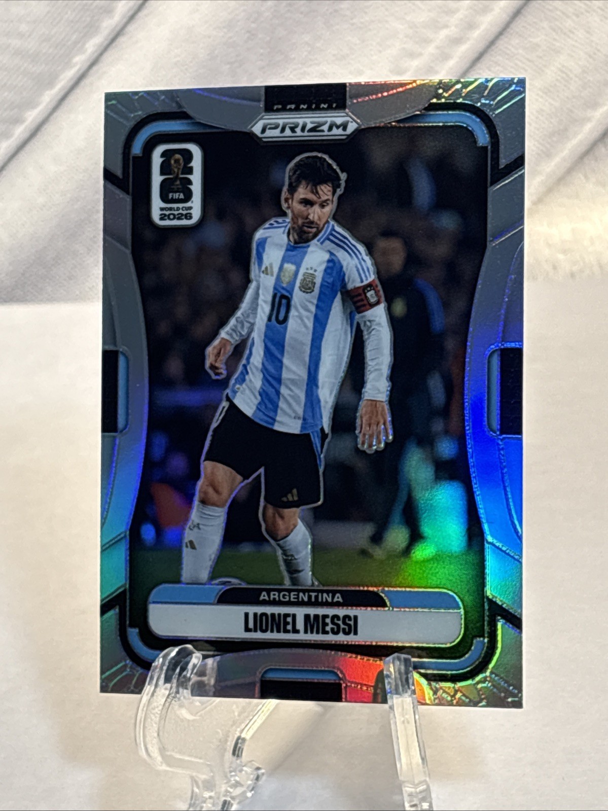 2026 Panini Prizm FIFA World Cup Lionel Messi Silver Prizm SP #10 Argentina view 6