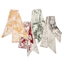 4pcs Purse Scarf For Handbags Silk Head Scarf For Hair Fashion Skinny Scarf For