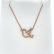 Dove Necklace 14k rose gold natural diamonds Includes 18 inch chain