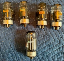 5ea 1979 Genalex KT88 Power Amp Tubes, 3 Getter, Black Plate, Made in UK 6550