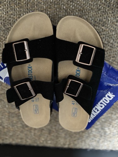 BNIB Birkenstock Arizona Soft Footbed Black Suede Sandal Size EU 41/UK 7.5 £115 - Picture 3 of 19