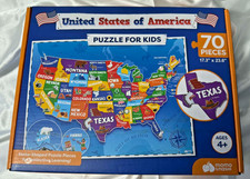 United States Puzzle for Kids 70 Piece State Shaped Puzzle Pieces 17.3"X23.6"