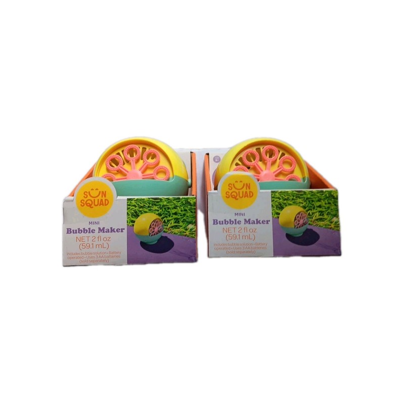 Sun Squad Mini Bubble Maker Fun Bubble Toy for Kids Ages 3+ Buy 1 Get 1 Free!