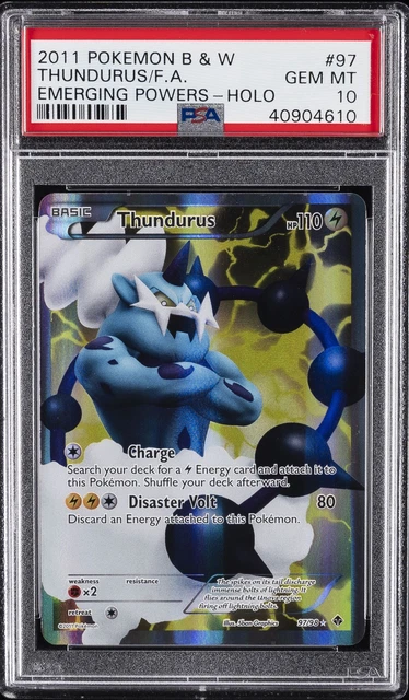2011 POKEMON BLACK & WHITE EMERGING POWERS #97 FULL ART/THUNDURUS PSA 10