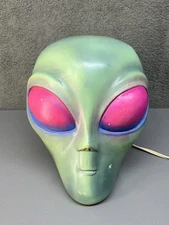 Vintage Alien Monster Head Light Up Lamp 1995 Trendmasters Foam Halloween SciFi