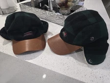 Polo Ralph Lauren Country Buffalo Check Wool-Blend Earflap Cap Hunter Hat Green