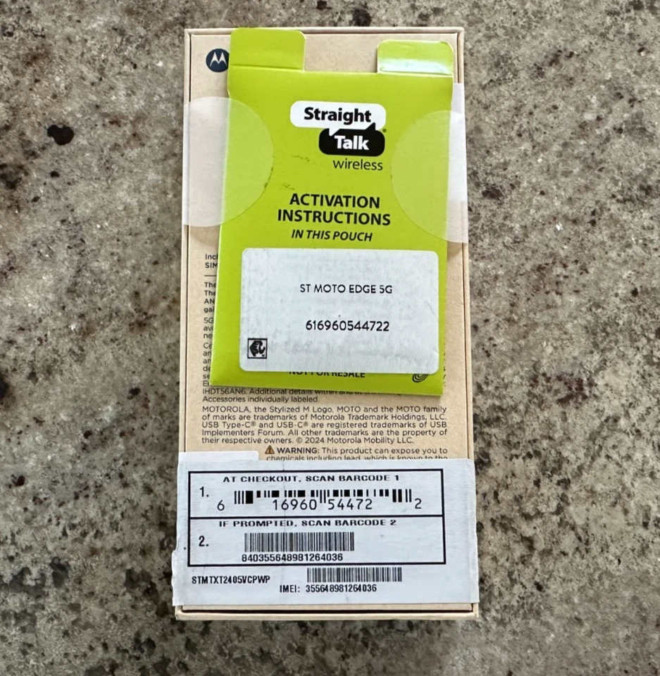 Straight Talk Motorola Edge 2024 5G 256GB Gray Prepaid Smartphone Brand New - Image 2 of 2