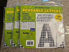 Lot of 3 179 punchout reusable letters Black/...
