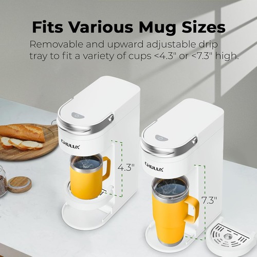 Schlanke Single-Serve-Kaffeemaschine für K Pod, Kaffeemaschine für eine Tasse passt 7,3" Trav... - Bild 5 von 8