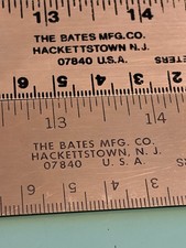 2 - Bates National Rule BNR-15 Metal 15 Inch Ruler Made in USA Cork Back Rulers
