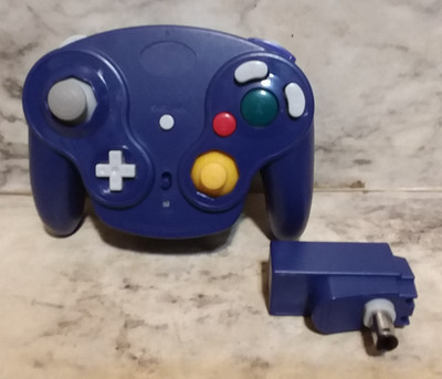 New BLUE Nintendo GameCube TTX Tech WAVEDASH Wireless Controller w/ Dongle