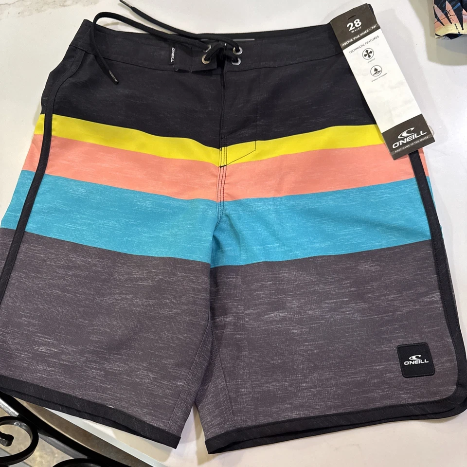 ONeill Niños Jóvenes Lennox Vieira Boardshorts Multicolor Rayas Talla 14/28 NUEVO Foto 2 de 4