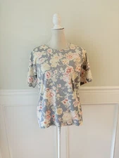 Talbots Vintage Floral Printed Tee M
