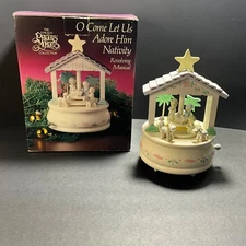 Precious Moments o Come Let Us Adore Him 624497 Nativity Revolving  Musical 1991