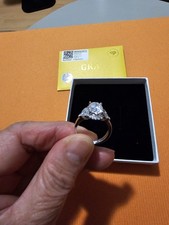 Mosanite Diamond Ring 2.0 Carat Lab Created with GRA Cert. In 925Sterling Silver
