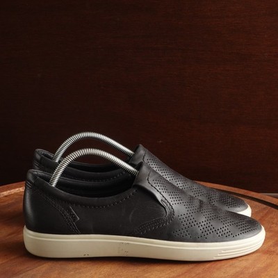 Ecco Sneakers Women SZ EU 41 US 10 BLK Soft 7 Slip On Perforated Comfort Walking