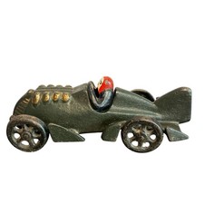 Antique Cast Iron Hubley Fintail Race Car J201 1910 Made USA Green Red Race Car