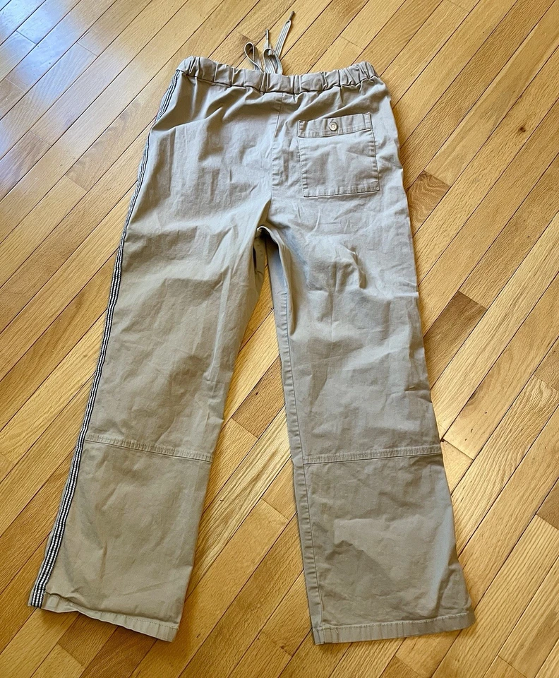 Pantalones deportivos para mujer Maeve Anthropologie caqui con rayas laterales únicas, S Foto 2 de 3