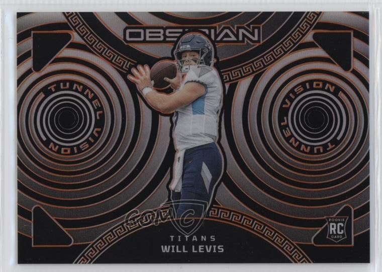 2023 Obsidian Tunnel Vision Orange Electric Etch /65 Will Levis Rookie RC 18yk