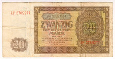 1948 Germany 20 Deutsche Mark 2789277 Paper Money Banknotes