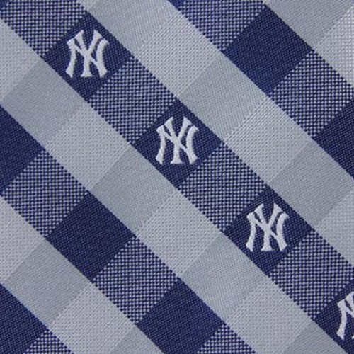 Men's New York Yankees Woven Checkered Tie - Picture 2 of 2