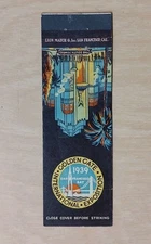 1939 GOLDEN GATE INTERNATIONAL EXPOSITION TOWERS VINTAGE PROMO MATCHBOOK COVER 