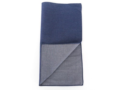 SUITSUPPLY Men's Pocket Square ~33 x 32 cm Blue Pure Cotton Classic Hanky - Picture 3 of 6