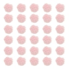 30Pcs Fluffy Soft Faux Fur Pom Poms for Hats with Elastic Loop, Light Pink