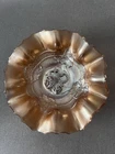 Fenton Carnival Glass Dogwood Ruffled Bowl Marigold 7” Mint Condition