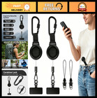 2-Pack Anti-Theft Phone Tether Lanyard, Retractable Steel Cable with Locking Car