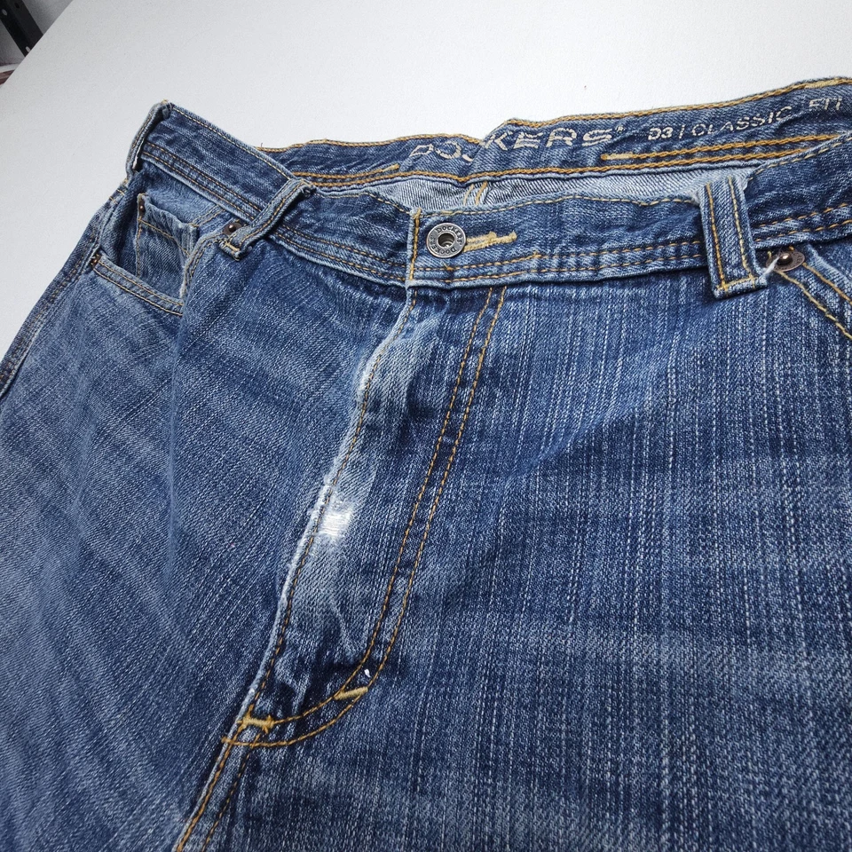 Y2K Dockers D3 Classic Fit Jeans Mens 38 x 30 Dark Faded Distressed 2000s Denim - Image 4 of 4