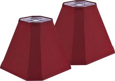 Set of 2 Burgundy Bell Lamp Shades Fabric Lampshade, 6.5"Top x 13"Bottom x 10...